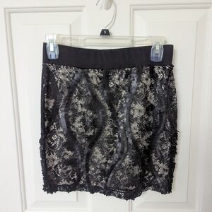 Lace & Sequin Mini Skirt